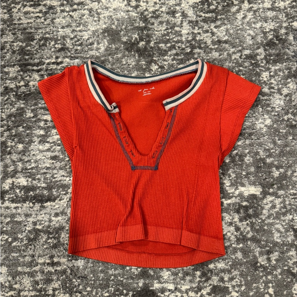 bright orange urban outfitters top